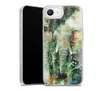 Coque Slim Compatible avec Apple iPhone 16e 2025 Etui Silicone Ultra Fine Coque en Silicone Ultra Fine Éléphant Aquarelle Photographie
