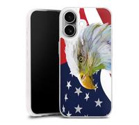 Coque Slim Compatible avec Apple iPhone 17 Case Ultra Fine Etui Silicone Ultra Fine Amérique Aigle Étoiles