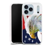 Coque Slim Compatible avec Apple iPhone 17 Pro Case Ultra Fine Etui Silicone Ultra Fine Amérique Aigle Étoiles