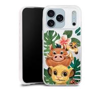 Coque Slim Compatible avec Apple iPhone 17 Pro Case Ultra Fine Etui Silicone Ultra Fine Timon et Pumbaa Le Roi Lion Disney