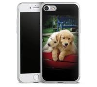 Coque Slim Compatible avec Apple iPhone SE (2020) Coque Ultra Fine Etui en Silicone Ultra Fine Chien Golden Retriever Chiot