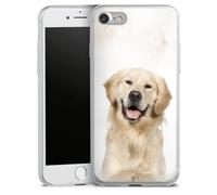 Coque Slim Compatible avec Apple iPhone SE (2022) Etui Silicone Ultra Fine Coque en Silicone Ultra Fine Chien Golden Retriever Animaux