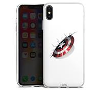 Coque Slim Compatible avec Apple iPhone XS Max Étui de Protection Case en Silicone Ultra Fine Captain America Produit sous Licence Officielle Marvel