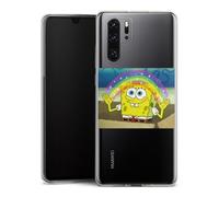Coque Slim Compatible avec Huawei P30 Pro Etui Silicone Ultra Fine Coque en Silicone Ultra Fine Bob l'éponge Produit sous Licence Officielle Transparent