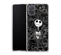 Coque Slim Compatible avec Samsung Galaxy A51 Etui Silicone Ultra Fine Coque en Silicone Ultra Fine Halloween Disney L'Étrange Noël de Monsieur Jack