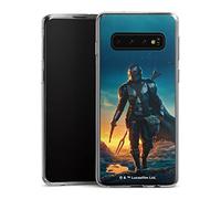 Coque Slim Compatible avec Samsung Galaxy S10 Etui Silicone Ultra Fine Coque en Silicone Ultra Fine Star Wars The Mandalorian Coucher du Soleil