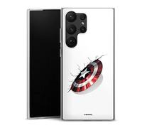 Coque Slim Compatible avec Samsung Galaxy S23 Ultra Etui Silicone Ultra Fine Coque en Silicone Ultra Fine Captain America Produit sous Licence Officielle Marvel