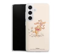 Coque Slim Compatible avec Samsung Galaxy S24 Etui Silicone Ultra Fine Coque en Silicone Ultra Fine Couleurs de la Terre Winnie l'ourson Tigrou Produit sous Licence Officielle