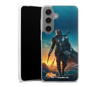 Coque Slim Compatible avec Samsung Galaxy S25 Etui Silicone Ultra Fine Coque en Silicone Ultra Fine Star Wars The Mandalorian Coucher du Soleil