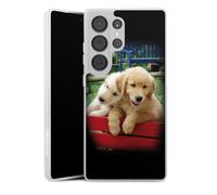 Coque Slim Compatible avec Samsung Galaxy S25 Ultra Etui Silicone Ultra Fine Coque en Silicone Ultra Fine Chien Golden Retriever Chiot