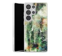 Coque Slim Compatible avec Samsung Galaxy S25 Ultra Etui Silicone Ultra Fine Coque en Silicone Ultra Fine Éléphant Aquarelle Photographie