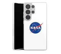Coque Slim Compatible avec Samsung Galaxy S25 Ultra Etui Silicone Ultra Fine Coque en Silicone Ultra Fine NASA Cosmos Logo