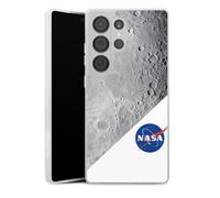Coque Slim Compatible avec Samsung Galaxy S25 Ultra Etui Silicone Ultra Fine Coque en Silicone Ultra Fine NASA Lune Univers