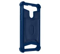 Coque Smartphone 5.3'' à 5.5'' Souple Coins Bumper Porte-carte Amovible Bleu Nuit
