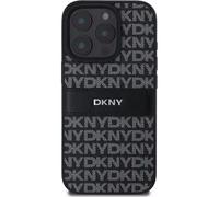 Étui DKNY pour iPhone 16 Pro 6.3 noir étui rigide Texture Pattern Tonal Stripe