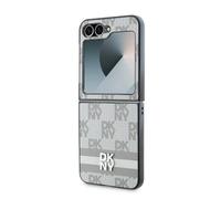 Coque pour Galaxy Z Flip6 Élégante avec Motifs à Carreaux et à Rayures Beige
