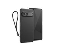 Coque pour Sony Xperia 10 VII Silicone Soft-Touch avec Dragonne Amovible Noir