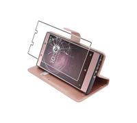 - Coque Sony Xperia L2, L2 Dual (2018) Etui Portefeuille Housse PU Cuir Porte-Cartes Support Stand, Or Rose Gold & Film protection écran VERRE Trempé