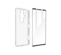 Coque Sony Xperia Pro-I Silicone Souple Film Verre Trempé 9H Contour noir