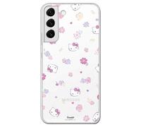 Coque Souple Compatible avec Smartphone Samsung S22 Plus Hello Kitty avec Fleurs