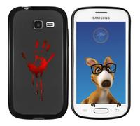 Coque Souple en gel noir pour Galaxy Trend Lite avec impression Motifs main ensa