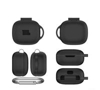 Coque souple en silicone pour SteelSeries pour Arctis GameBuds, coque de protection avec porte-clés pour écouteurs, étui souple (noir)