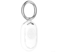 Coque souple en silicone pour Xiaomi Tag compatible avec les variantes BLE et UWB avec porte-clés pour une fixation sécurisée lors de vos déplacements (blanc)
