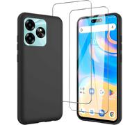 Coque Souple En Silicone Tpu Noire Compatible Umidigi G6 5g (6,57'') + 2 Films Protecteurs En Verre Trempé