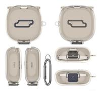 Coque souple en TPU pour écouteurs Shokz OpenFit 2+ T921 - Anti-poussière pour une couverture complète - Protection de casque sans fil orange transparent (noir transparent)