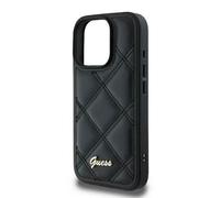Coque Souple - GUESS - iPhone 16 Pro Max - Matelassé - Noir - Logo Métallique