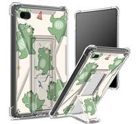 Coque souple pour iPad 9,7", iPad 6e 5e génération 2018 et 2017, iPad Air 2/iPad Air, dos transparent avec motif dinosaures « Keep Happy Dinosaures », protection des coins, coque antichoc avec