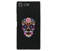 Coque Souple Pour Sony Xperia Xz Premium Avec Impression Motifs Crâne En Fleurs