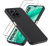 Coque Souple Silicone Noire Compatible Honor X8c + 2 Verres Trempés - Étui Antichoc Protection Écran