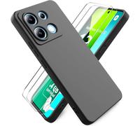 Coque Souple Silicone Ultra-Fine Compatible Xiaomi Redmi Note 13 Pro 5g / Poco X6 5g - Intérieur Microfibre, 2 Verres Trempés Inclus, Protection Anti-Rayures - Noir