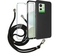 Coque Souple Tpu Noire Pour Cubot Note 50 + Film Verre Trempé 9h + Lanière Universelle - Protection Écran, Caméra Et Accès Ports