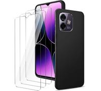 Coque Souple Tpu Noire Pour Ulefone Note 16 Pro 6,52 Pouces + 3 Protections Écran Verre Trempé 9h Anti-Empreintes Anti-Éclats