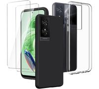 Coque Souple Tpu Transparente Avec Contour Noir + 2x Protège¿Écran En Verre Trempé Pour Tcl 50 Se (6,78"") - Ultra-Fin, Anti-Rayures, Installation Sans Bulles
