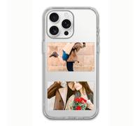 Coque souple transparente personnalisée avec deux photos et mots personnalisés pour iPhone 17 16 15 14 13 12