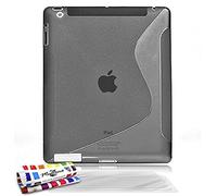 Coque Souple Ultra-Slim "Le S" Premium Gris pour APPLE IPAD 3 de Qualité Supérieure ORIGINALE de MUZZANO - Protection Antichoc ELEGANTE, OPTIMALE et DURABLE + 3 Protections d’Ecran transparents "UltraClear" + 1 STYLET et 1 CHIFFON MUZZANO OFFERTS
