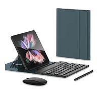 COQUE Souris Bluetooth,Clavier,étui en Cuir,Stylet+Fente Stylo téléphone Bureau kit,Support de Cas de téléphone Portable pour Huawei Mate XS 2/Xs/X2-Vert
