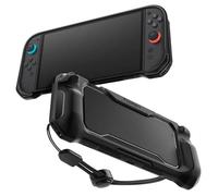 Spigen Rugged Armor Coque Compatible avec Nintendo Switch 2 2025 Étui avec dragonne Switch 2 Accessoires - Noir Mat