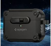 Coque - SPIGEN - Silicone fit Compatible avec Airpods 4 - Noir