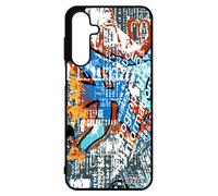 Coque Street Art Pour Galaxy A16 4g 5g Silicone Fond Orange Tag Graffiti Effet Peinture Tagu¿ Noir Motif Tpu Made In France Pour Samsung