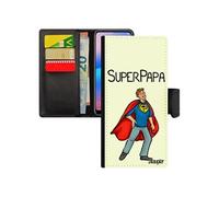 Coque super papa pour Galaxy A71 simili cuir rabat portefeuille pochette texte dessin humour comique antichoc case bumper de Samsung