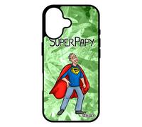 Coque Super Papy Pour Iphone 17 En Silicone Comics Vert Humour Naissance Fille Bd Comique Texte Noir Drole Unique Personnalisé