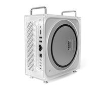 Coque support pour Mac Studio M1/M2/M4 Ultra, étui vertical en acrylique givré avec accès complet aux ports, couvercle latéral magnétique, ventilation de refroidissement, anti-rayures, anti-poussière