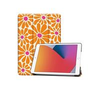 imoshion Coque tablette Design Trifold pour Apple iPad 9 (2021) 10.2 pouces / iPad 8 (2020) 10.2 pouces / iPad 7 (2019) 10.2 pouces - Orange Flower Connect