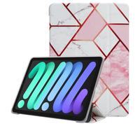 Cadorabo Housse Pour Tablette Compatible Avec Apple Ipad Mini 6 (8.3 Zoll) - Design Marbre Blanc Rose - Étui De Protection Ultrafine En Silicone Tpu Flexible Avec Fonction De Support