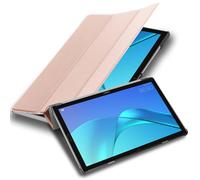 Cadorabo Coque Tablette pour Huawei MediaPad M5 Lite 10 (10.1" Zoll) en Or Rose Pastel - Housse Protection Très Fine en Similicuir en Style Livre avec Auto Wake Up et Stand Horizontal