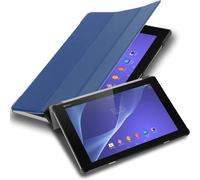 Coque Tablette Pour Sony Xperia Tablet Z2 (10.1"" Zoll) Sgp521 En Bleu Foncé Jersey - Housse Protection Très Fine En Similicuir En Style Livre Avec Auto Wake Up Et Stand Horizontal